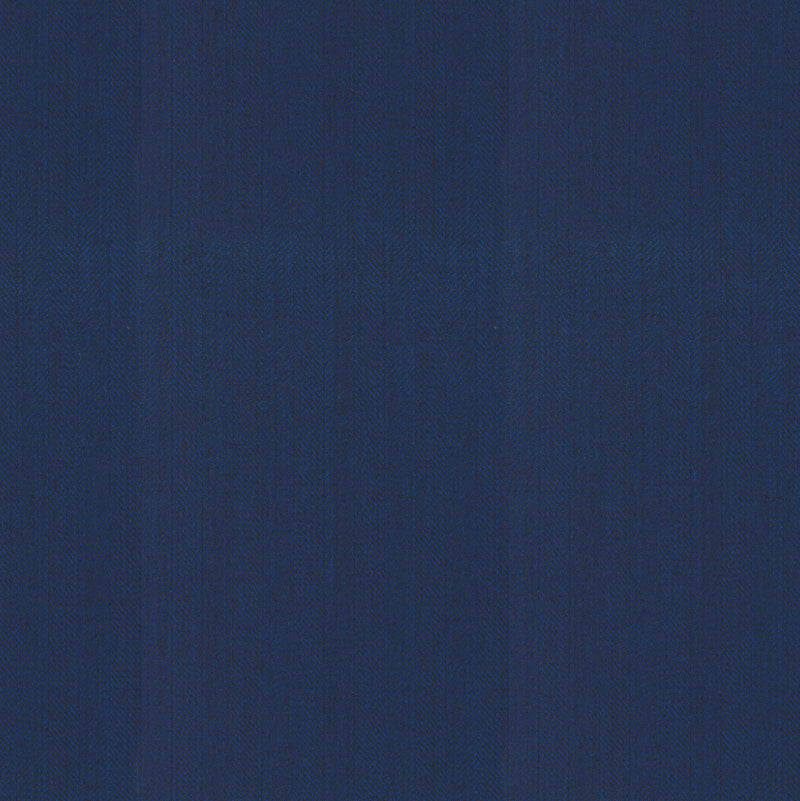 Image of a Navy-Blue Worsted Herringbone Merino Wool Suiting Fabric