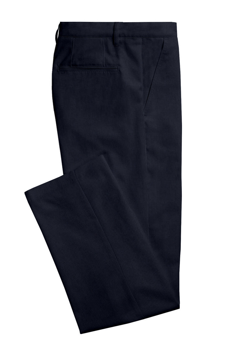 Image of a Navy-Blue Worsted Sharkskin Merino Wool Pants Fabric