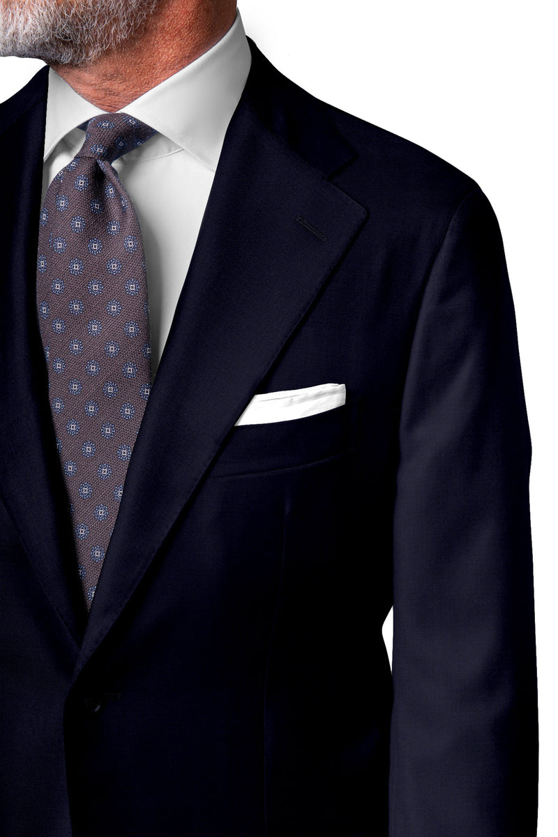 Image of a Navy-Blue Worsted Solids Merino Wool Blazers Fabric