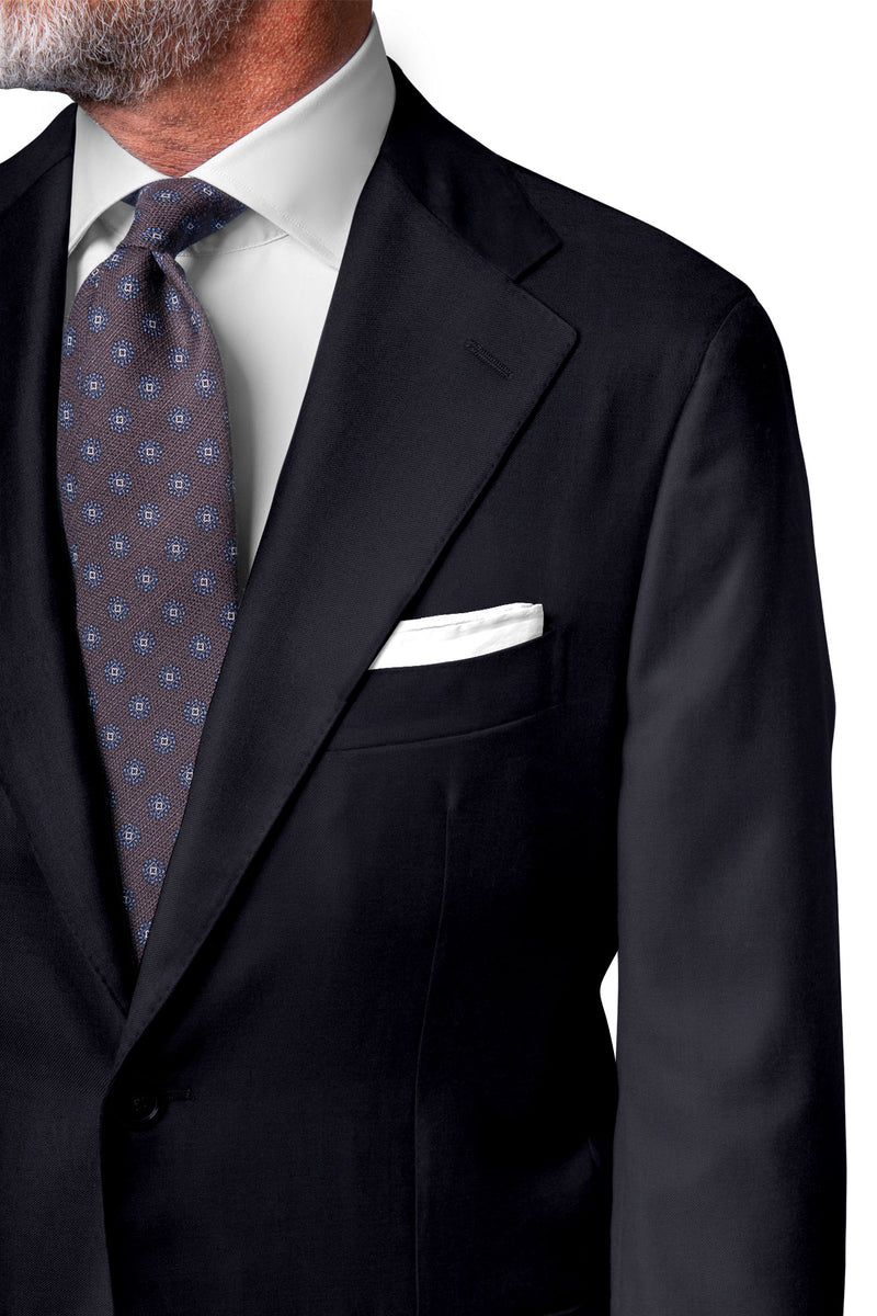 Image of a Navy-Blue Worsted Twill Merino Wool Blazers Fabric