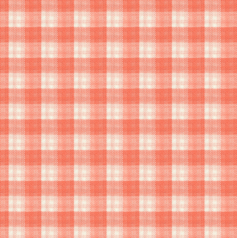 Image of a Orange & White Oxford Checks Cotton Linen Blend Shirting Fabric