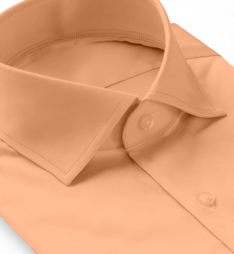 Image of a Orange Poplin Solids Cotton Stretch Shirting Fabric