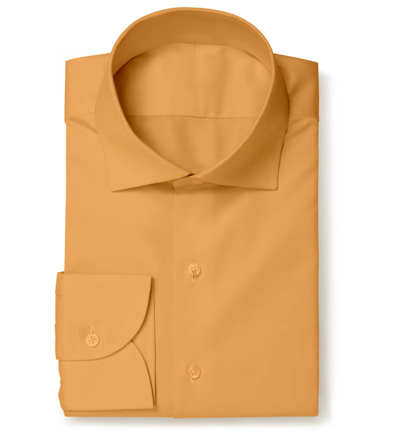 Image of a Orange Poplin Solids Cotton Stretch Shirting Fabric