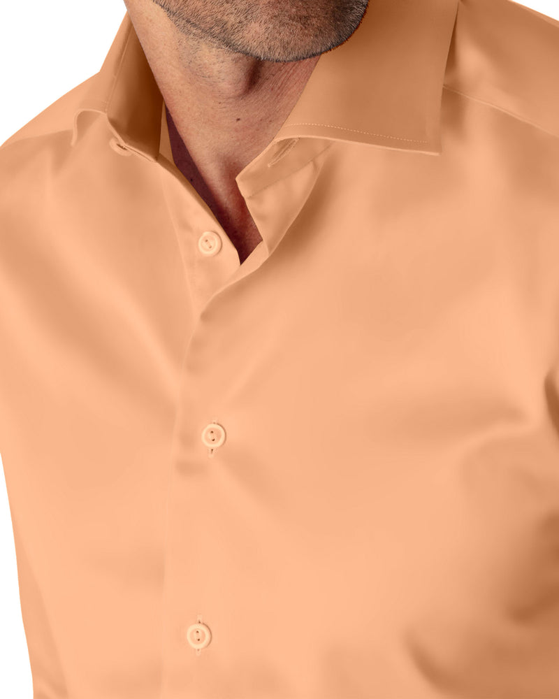 Image of a Orange Poplin Solids Cotton Stretch Shirting Fabric