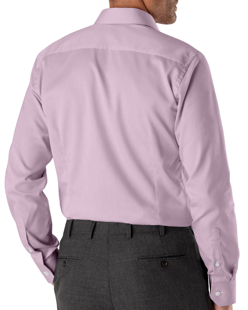 Image of a Pink & White Poplin Stripes Giza Cotton Shirting Fabric