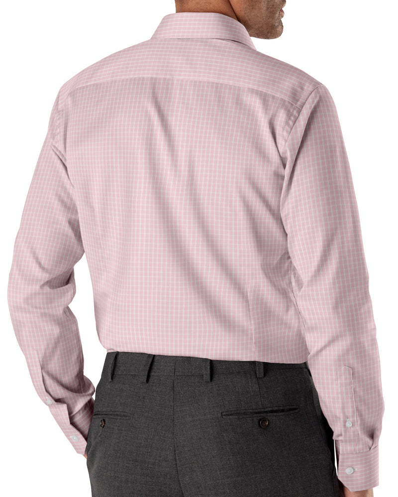 Image of a Pink & White Twill Checks Giza Cotton Shirting Fabric