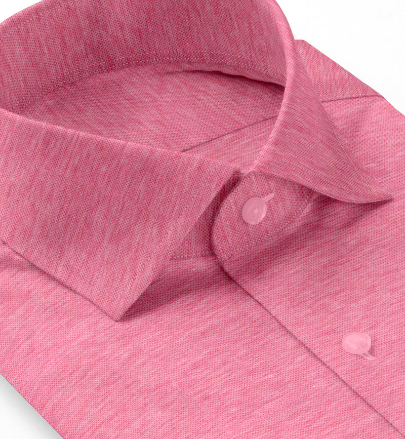 Image of a Pink Knit Micropattern Giza Cotton Shirting Fabric