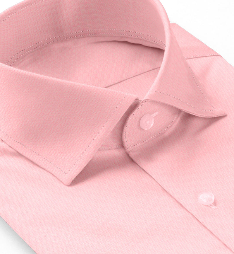 Image of a Pink Knit Micropattern Giza Cotton Shirting Fabric