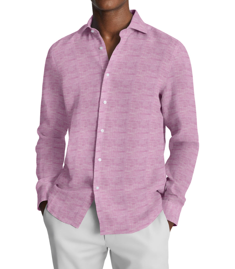 Image of a Pink Oxford Solids Linen Shirting Fabric