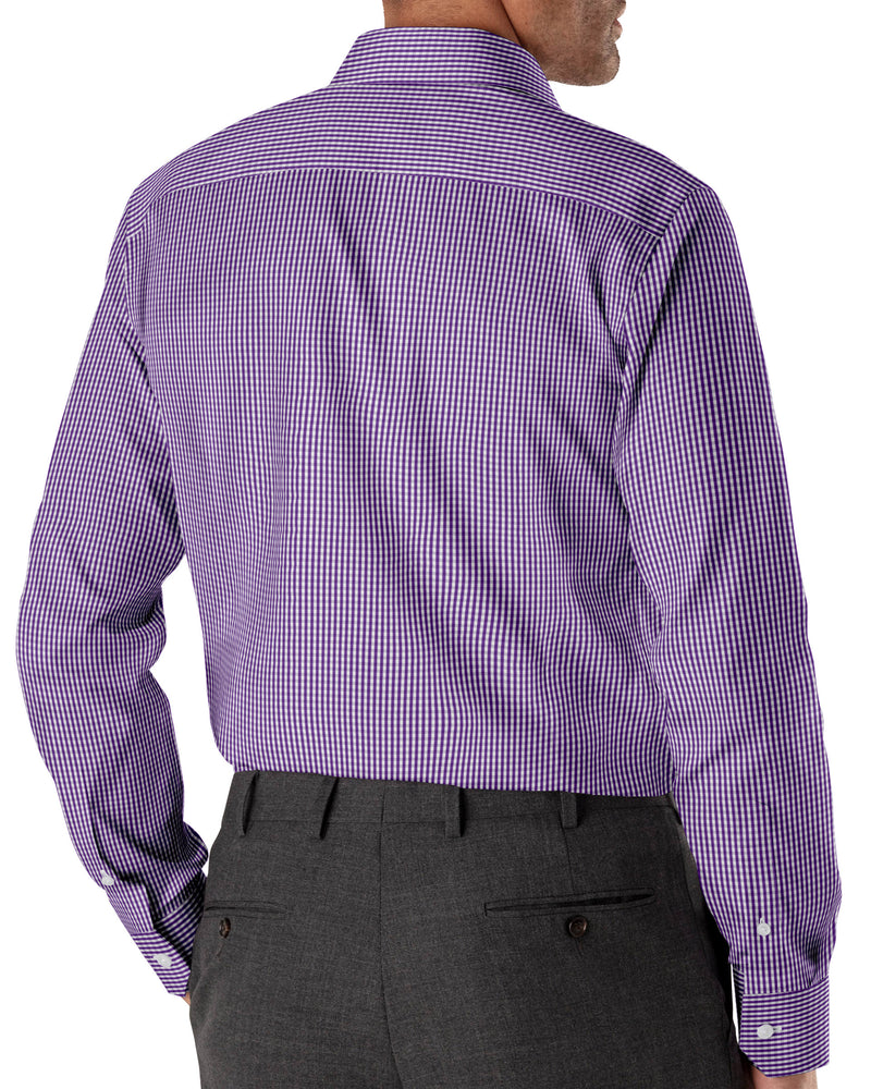 Image of a Purple & White Twill Checks Giza Cotton Shirting Fabric