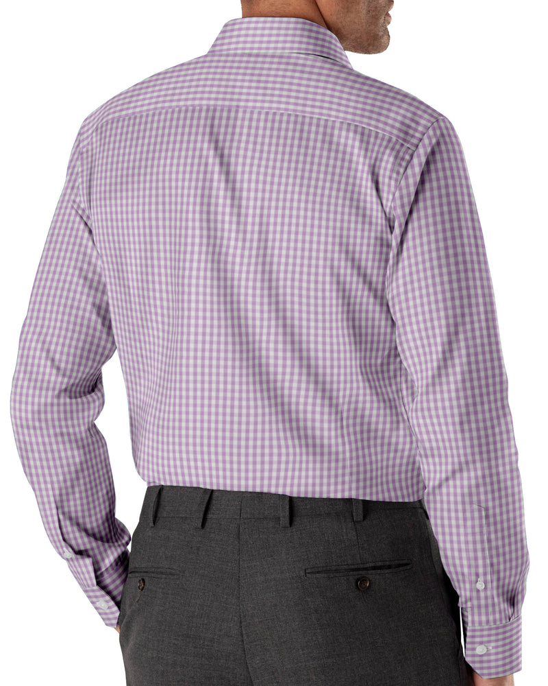 Image of a Purple Poplin Checks Giza Cotton Shirting Fabric