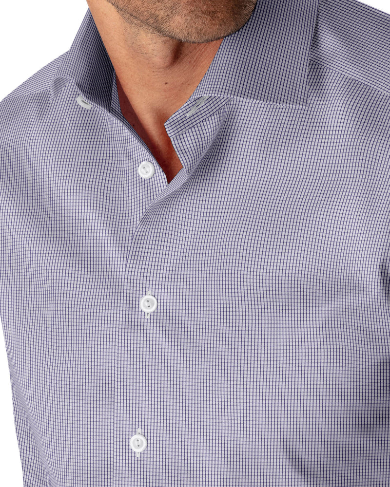 Image of a Purple Twill Checks Giza Cotton Shirting Fabric