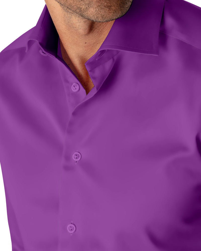 Image of a Purple Twill Solids Cotton Stretch Shirting Fabric