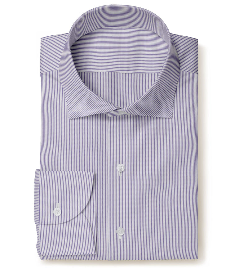 Image of a Purple Twill Stripes Giza Cotton Shirting Fabric