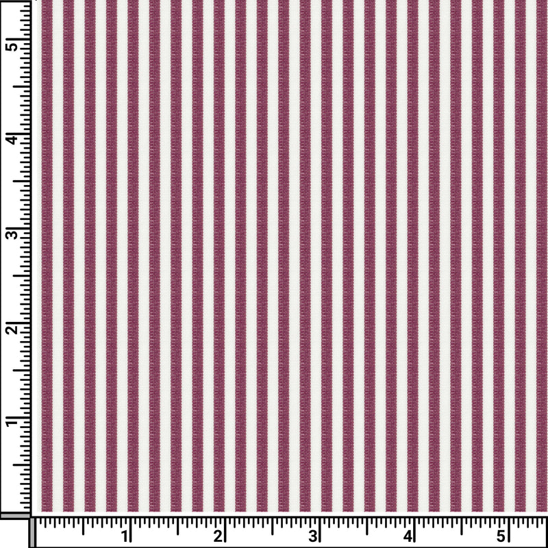 Image of a Red & White Poplin Stripes Giza Cotton Shirting Fabric