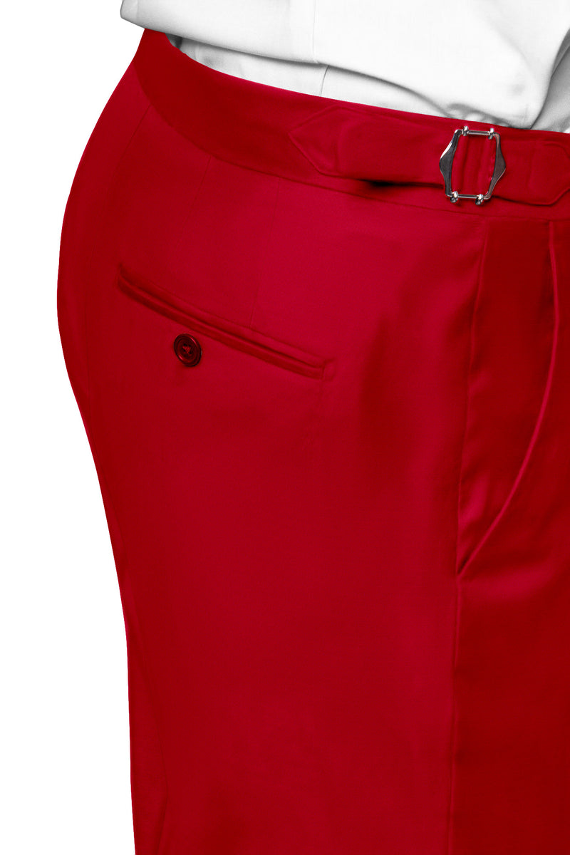 Image of a Red Poplin Solids Cotton Stretch Chinos Fabric