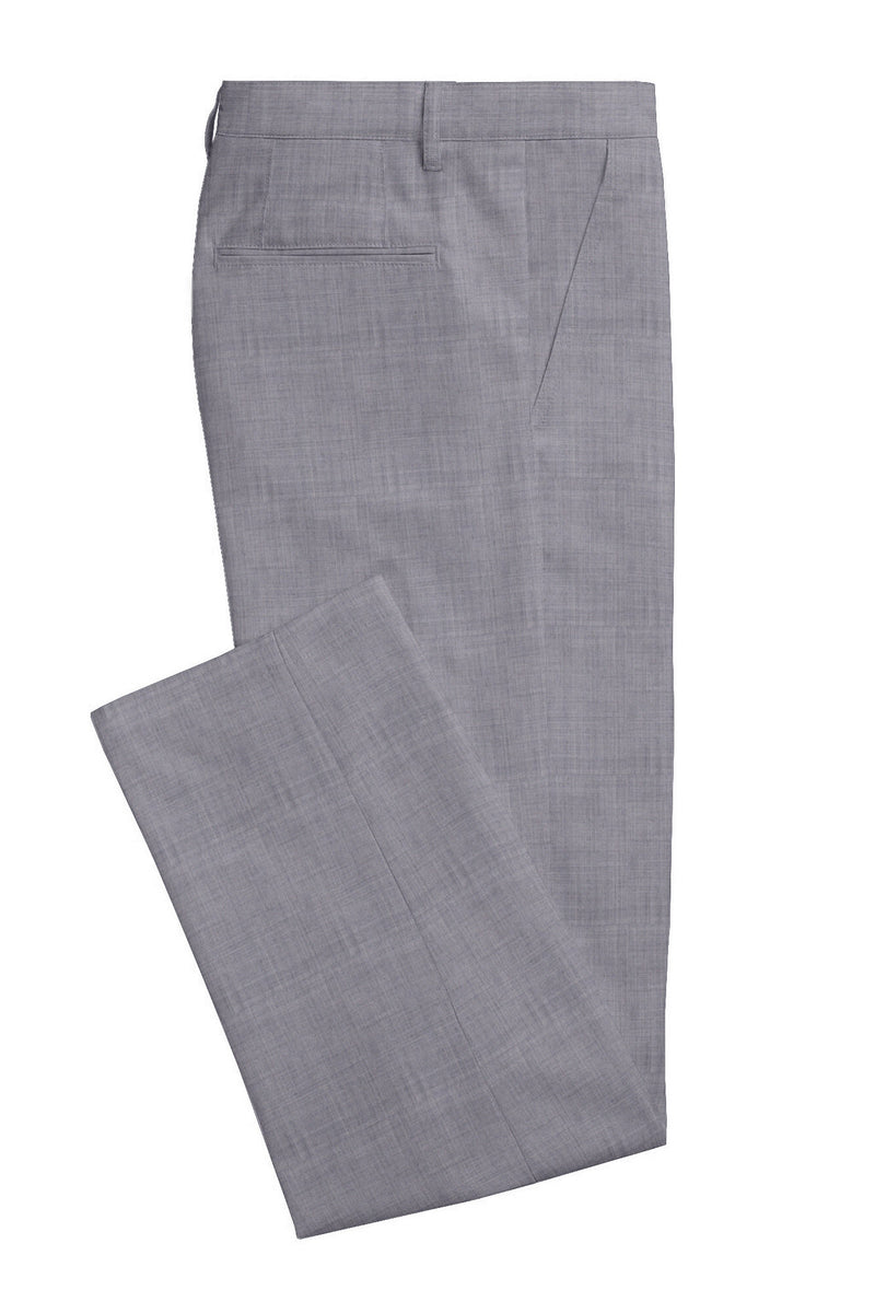 Image of a Silver Worsted Twill Merino Wool Pants Fabric