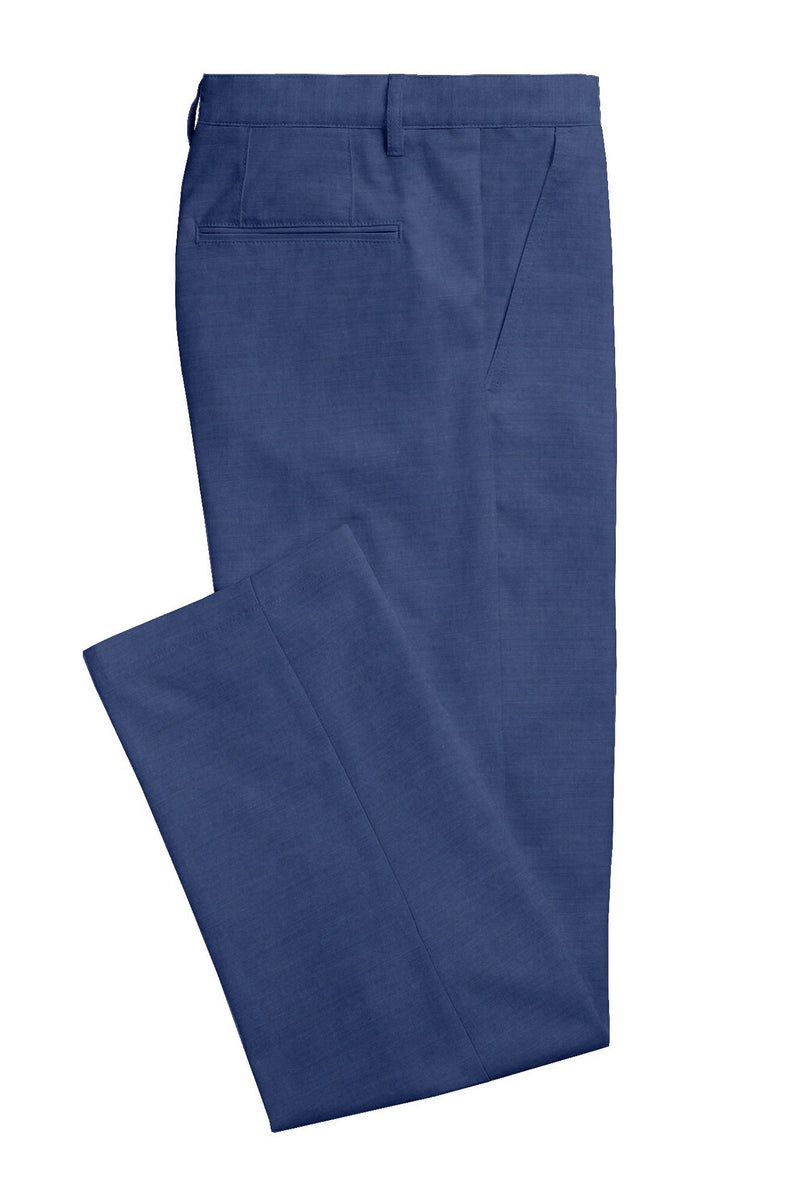 Image of a Sky-Blue Worsted Twill Wool Stretch Pants Fabric