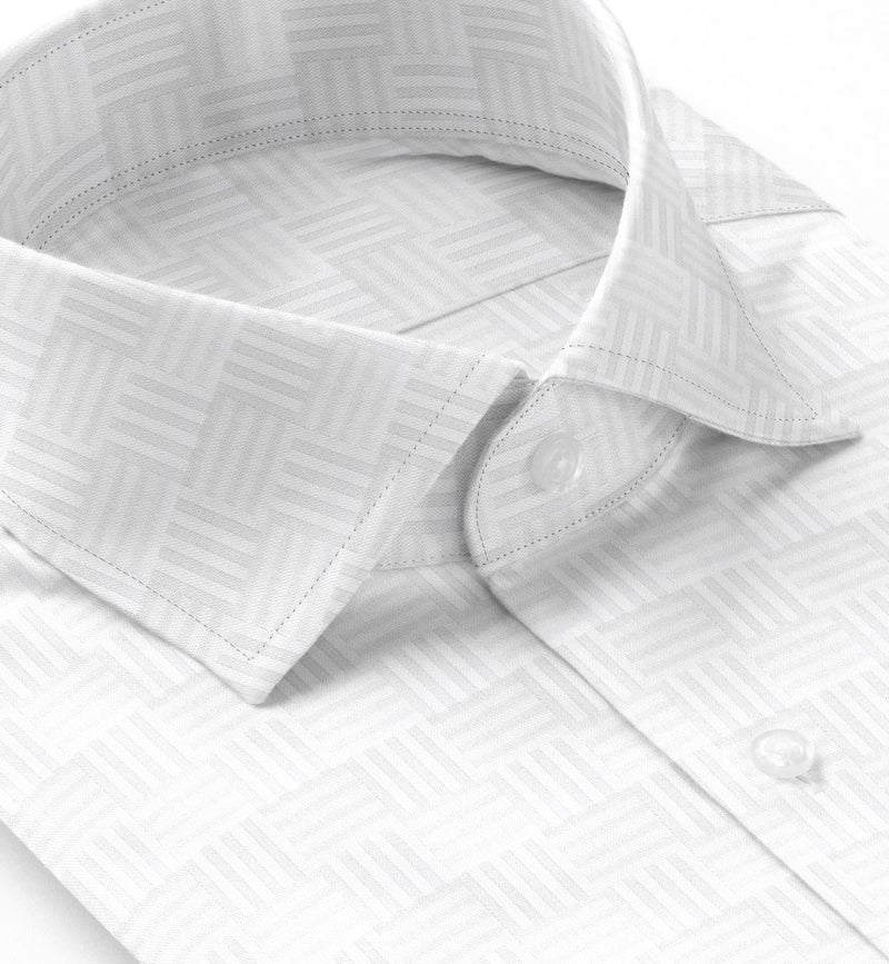 Image of a White Dobby Checks Giza Cotton Shirting Fabric