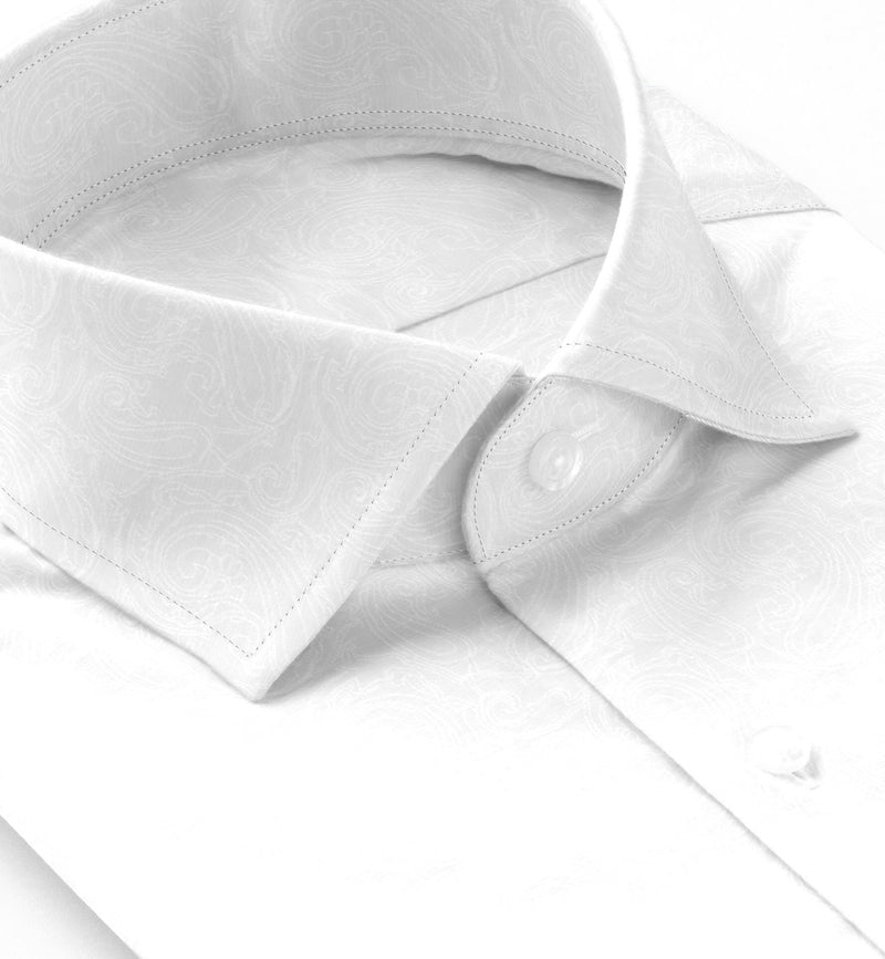 Image of a White Dobby Jacquard Giza Cotton Shirting Fabric