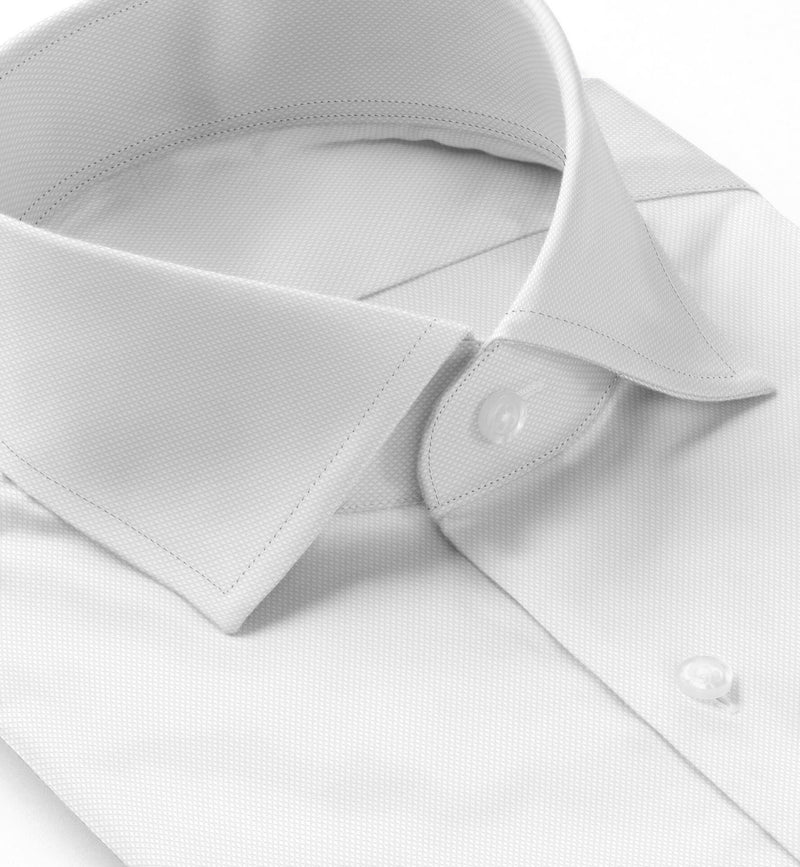Image of a White Dobby Micropattern Giza Cotton Shirting Fabric