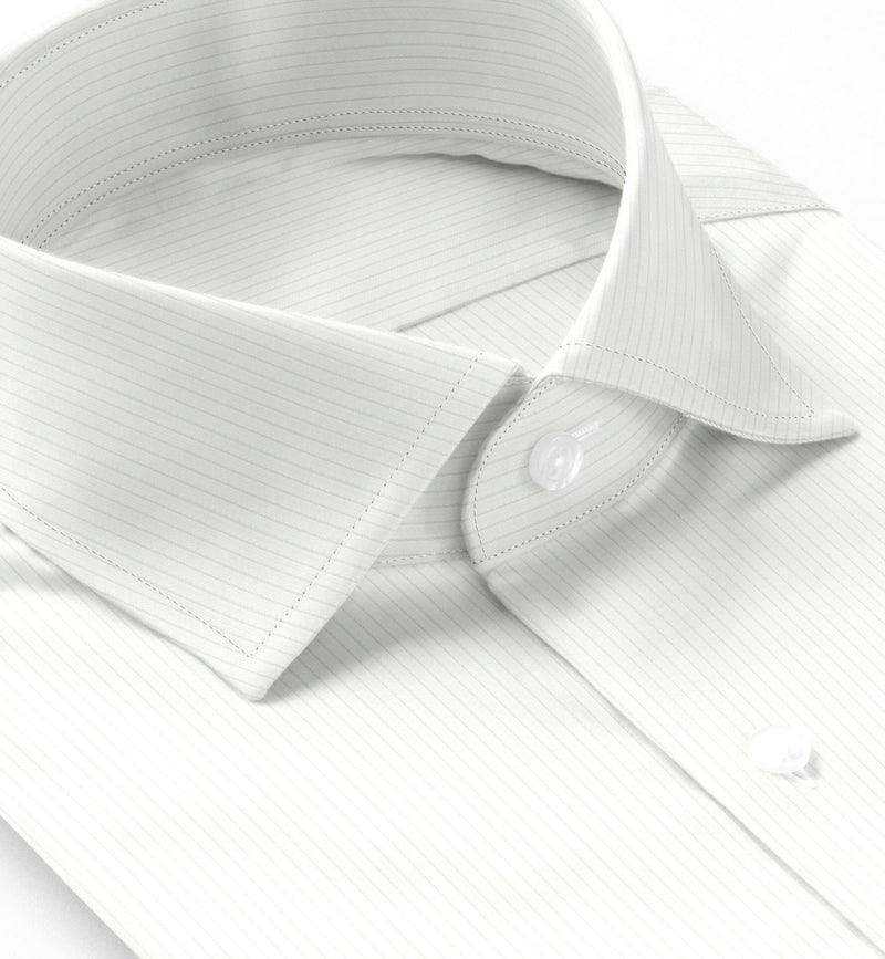 Image of a White Dobby Stripes Giza Cotton Shirting Fabric