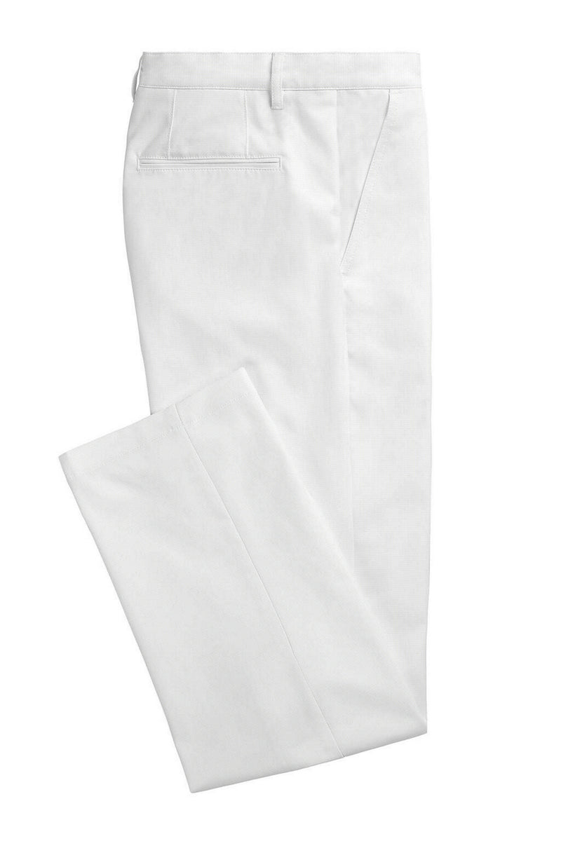 Image of a White Poplin Solids Cotton Stretch Chinos Fabric