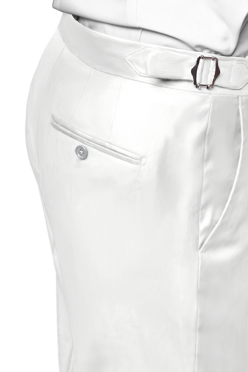 Image of a White Poplin Solids Cotton Stretch Chinos Fabric