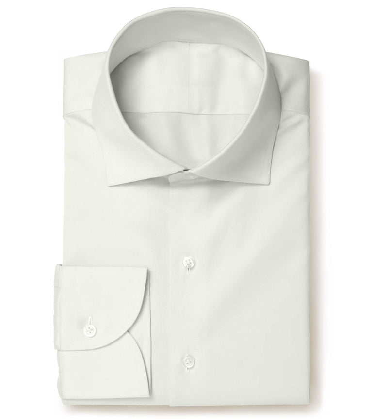 Image of a White Poplin Solids Cotton Stretch Shirting Fabric