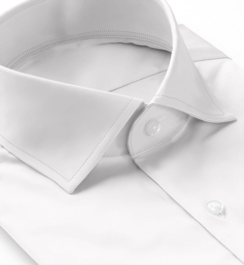 Image of a White Poplin Solids Giza Cotton Shirting Fabric